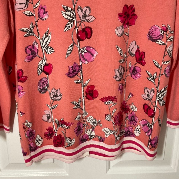 Talbots 3/4 Sleeve Floral Cardigan - Picture 11 of 13